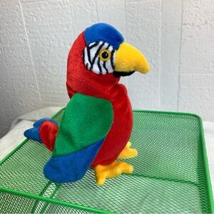 Vintage ❤️Ty Beanie Baby “Jabber” 1997 Colorful Parrot